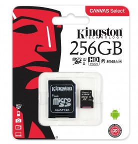 Card de memorie Kingston, MicroSDXC, 256GB, Class 10, UHS-I + Adaptor